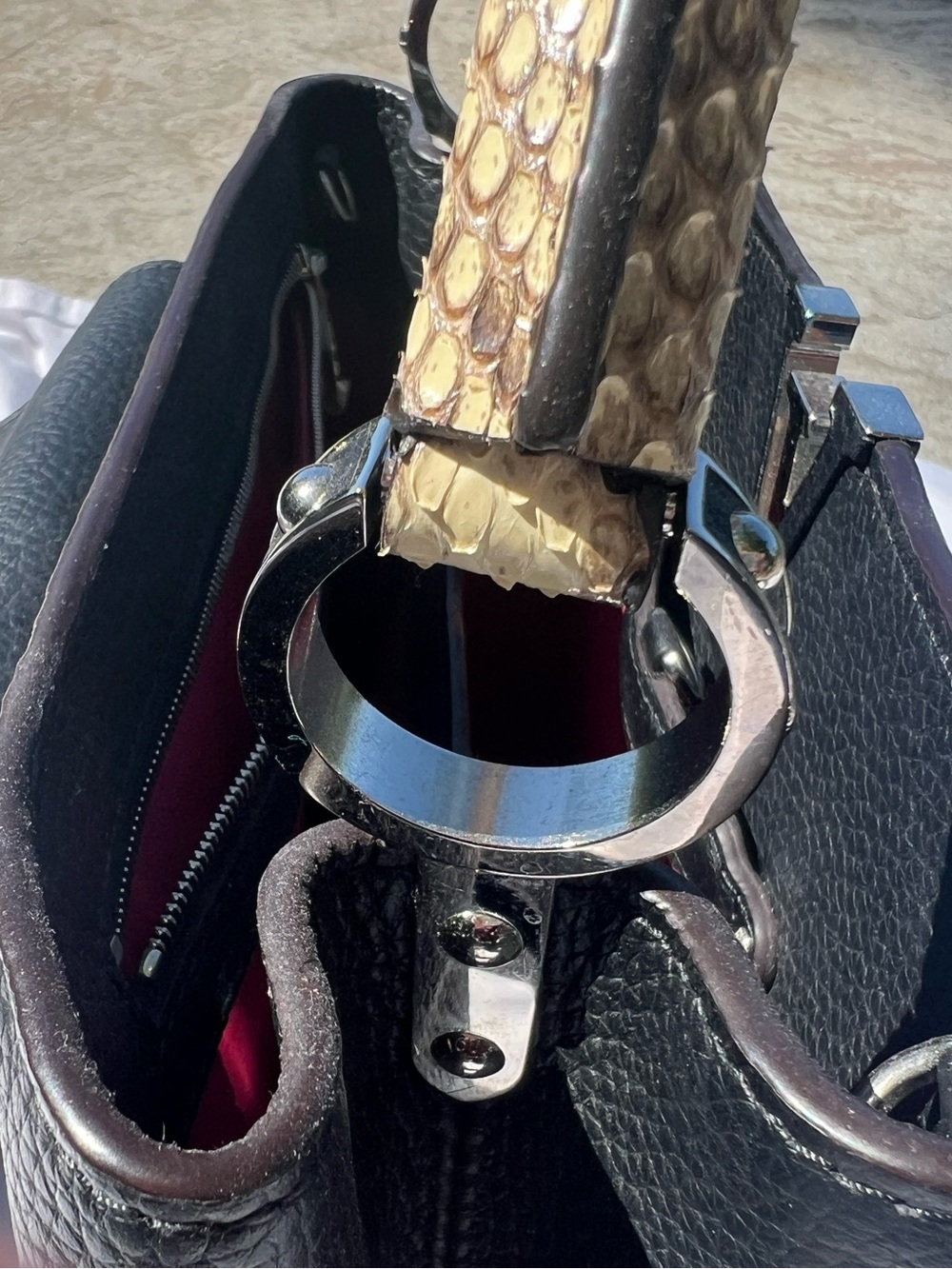 Louis Vuitton Black Capucines Python Top Handle - Picture 5 of 8